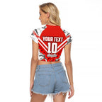 Personalised Sydney Swans ANZAC Raglan Cropped T Shirt Military Remembrance Australian Football Mascot Camouflage