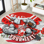 Personalised Sydney Swans ANZAC Round Carpet Military Remembrance Australian Football Mascot Camouflage