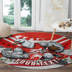 Personalised Sydney Swans ANZAC Round Carpet Military Remembrance Australian Football Mascot Camouflage
