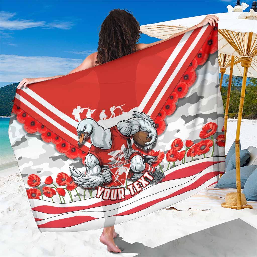 Personalised Sydney Swans ANZAC Sarong Military Remembrance Australian Football Mascot Camouflage