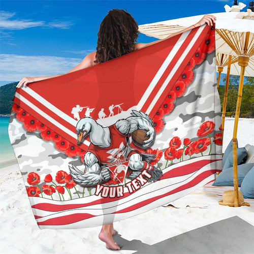 Personalised Sydney Swans ANZAC Sarong Military Remembrance Australian Football Mascot Camouflage