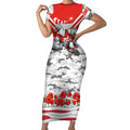 Personalised Sydney Swans ANZAC Short Sleeve Bodycon Dress Military Remembrance Australian Football Mascot Camouflage