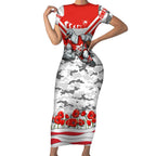 Personalised Sydney Swans ANZAC Short Sleeve Bodycon Dress Military Remembrance Australian Football Mascot Camouflage