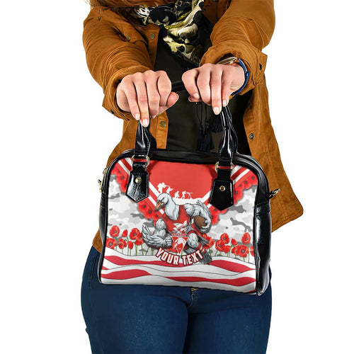 Personalised Sydney Swans ANZAC Shoulder Handbag Military Remembrance Australian Football Mascot Camouflage