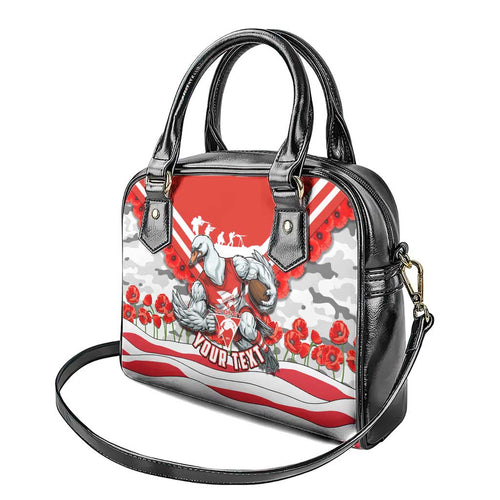 Personalised Sydney Swans ANZAC Shoulder Handbag Military Remembrance Australian Football Mascot Camouflage