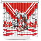 Personalised Sydney Swans ANZAC Shower Curtain Military Remembrance Australian Football Mascot Camouflage