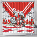 Personalised Sydney Swans ANZAC Shower Curtain Military Remembrance Australian Football Mascot Camouflage