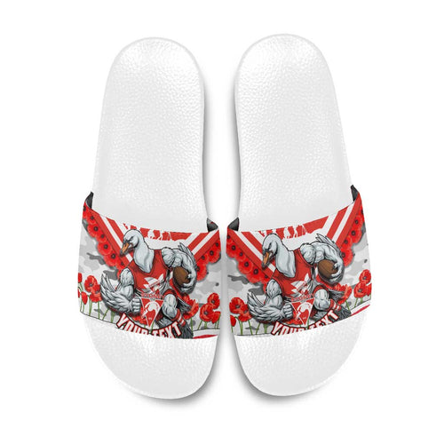Personalised Sydney Swans ANZAC Slide Sandals Military Remembrance Australian Football Mascot Camouflage