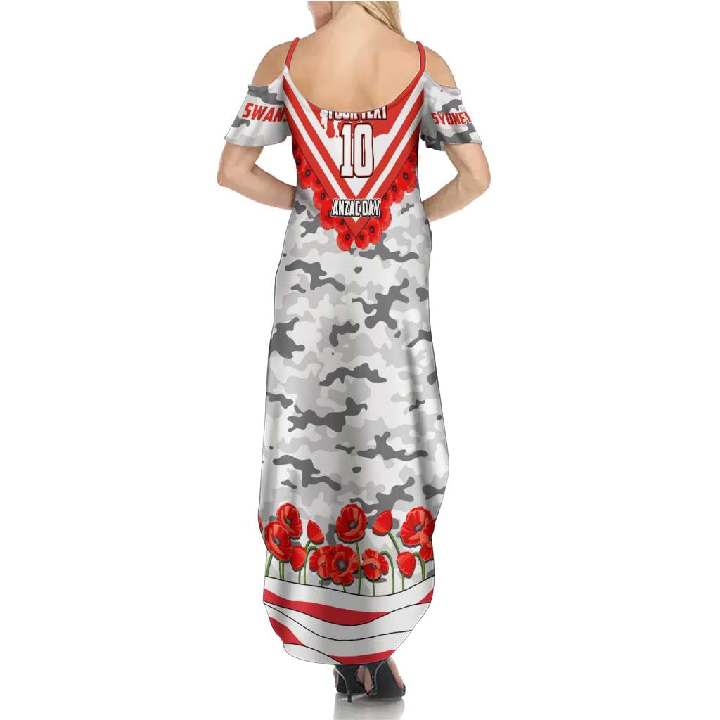 Personalised Sydney Swans ANZAC Summer Maxi Dress Military Remembrance Australian Football Mascot Camouflage