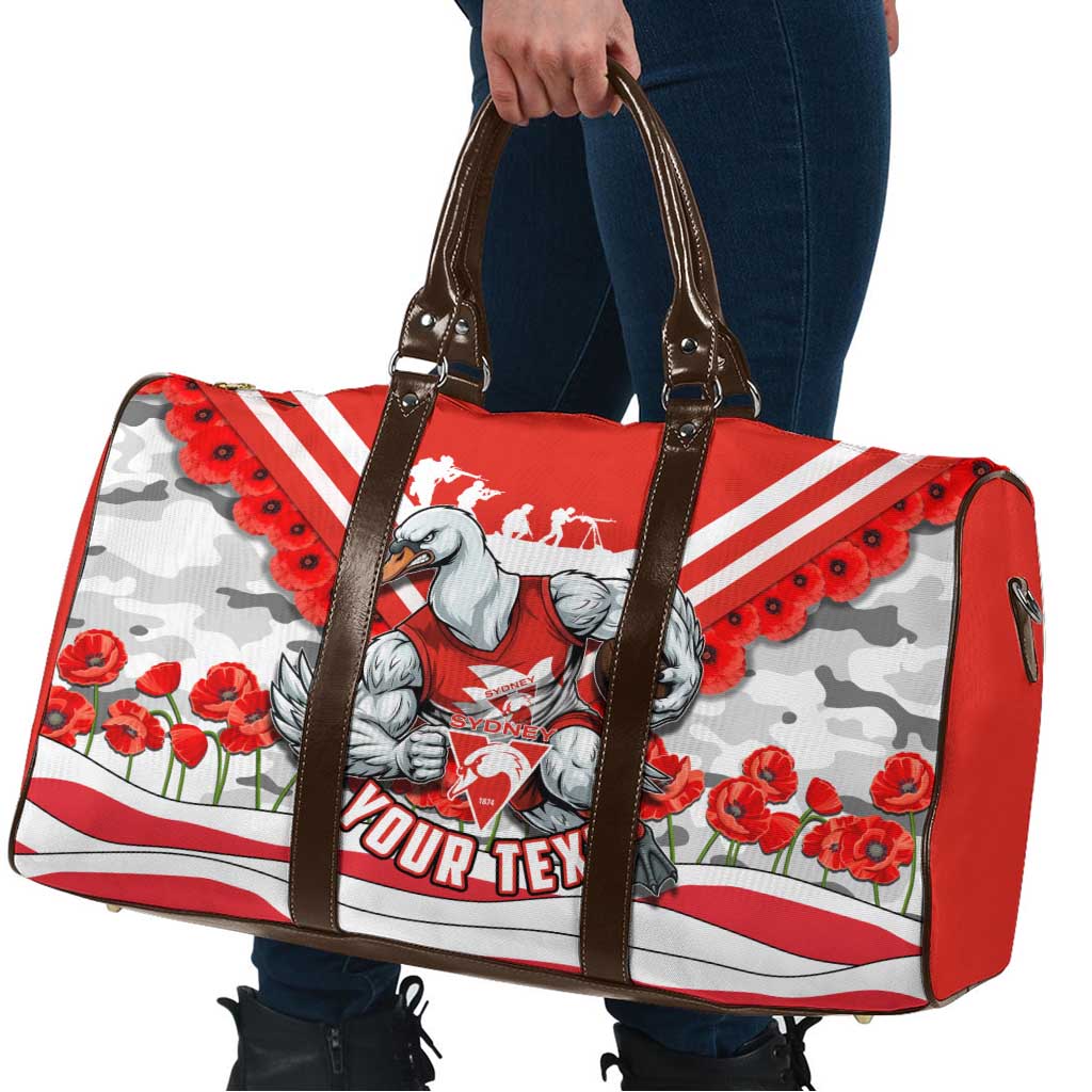 Personalised Sydney Swans ANZAC Travel Bag Military Remembrance Australian Football Mascot Camouflage
