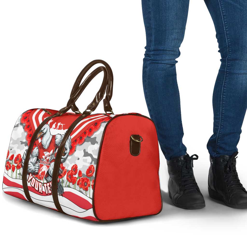 Personalised Sydney Swans ANZAC Travel Bag Military Remembrance Australian Football Mascot Camouflage