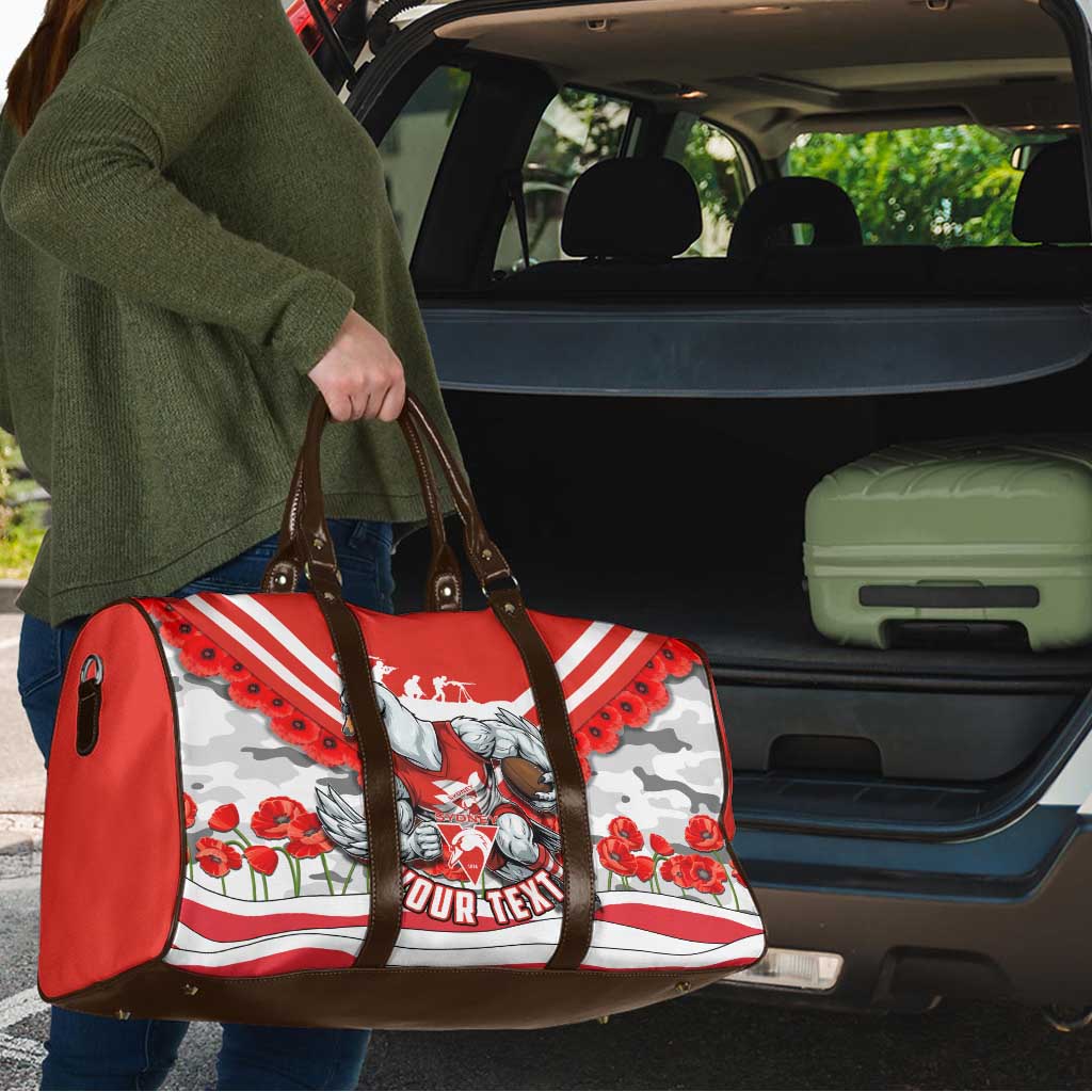Personalised Sydney Swans ANZAC Travel Bag Military Remembrance Australian Football Mascot Camouflage