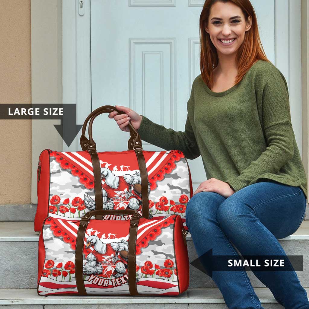 Personalised Sydney Swans ANZAC Travel Bag Military Remembrance Australian Football Mascot Camouflage