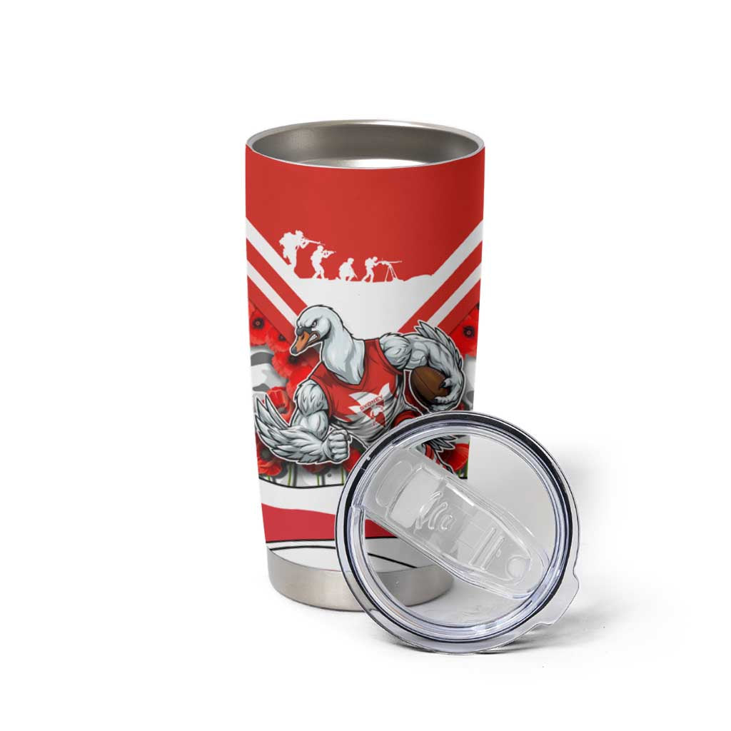 Personalised Sydney Swans ANZAC Tumbler Cup Military Remembrance Australian Football Mascot Camouflage