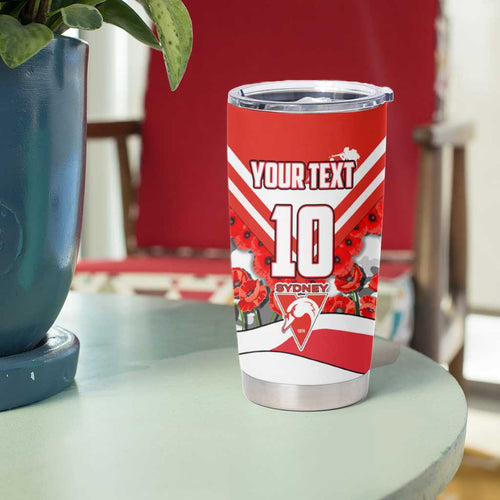 Personalised Sydney Swans ANZAC Tumbler Cup Military Remembrance Australian Football Mascot Camouflage