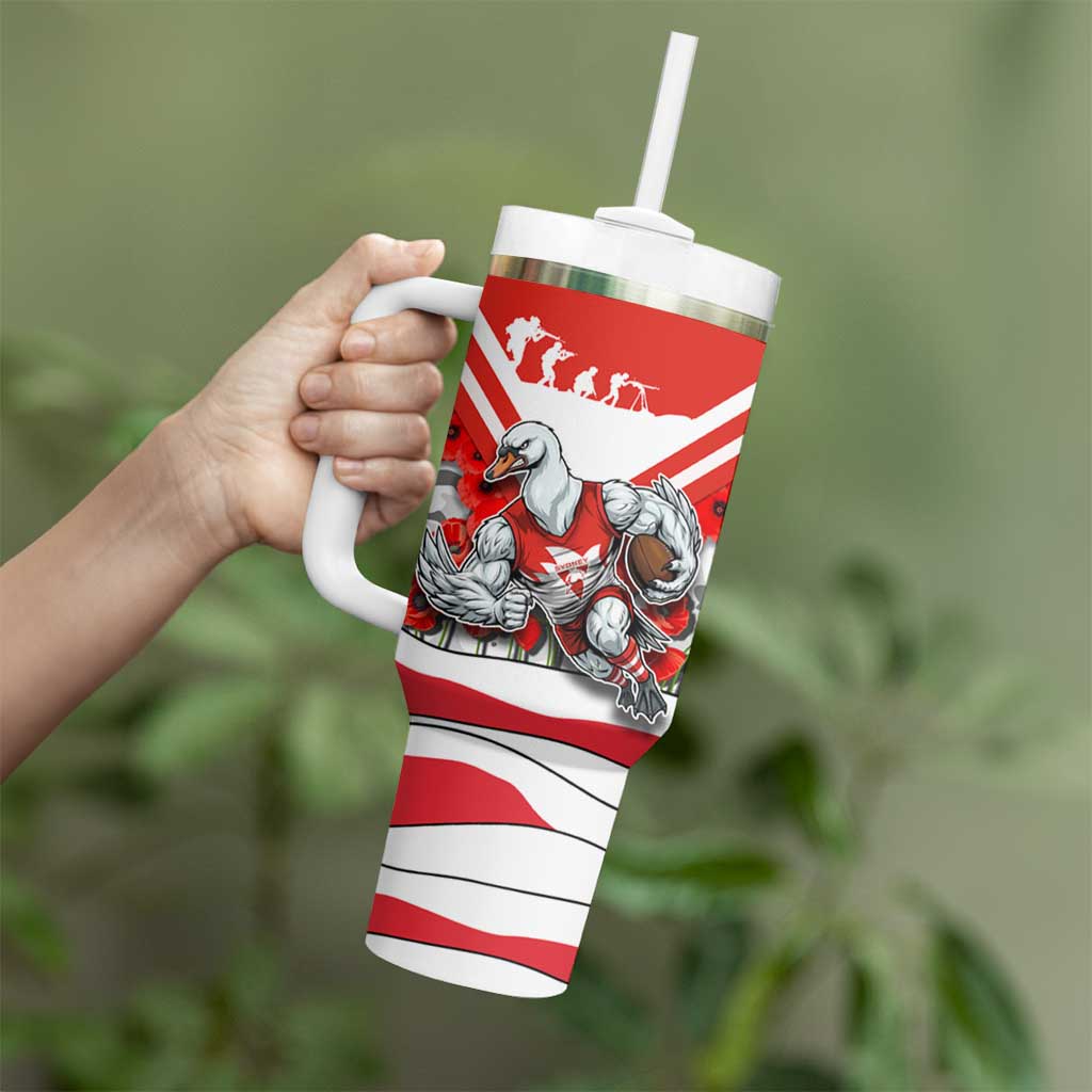 Personalised Sydney Swans ANZAC Tumbler With Handle Military Remembrance Australian Football Mascot Camouflage