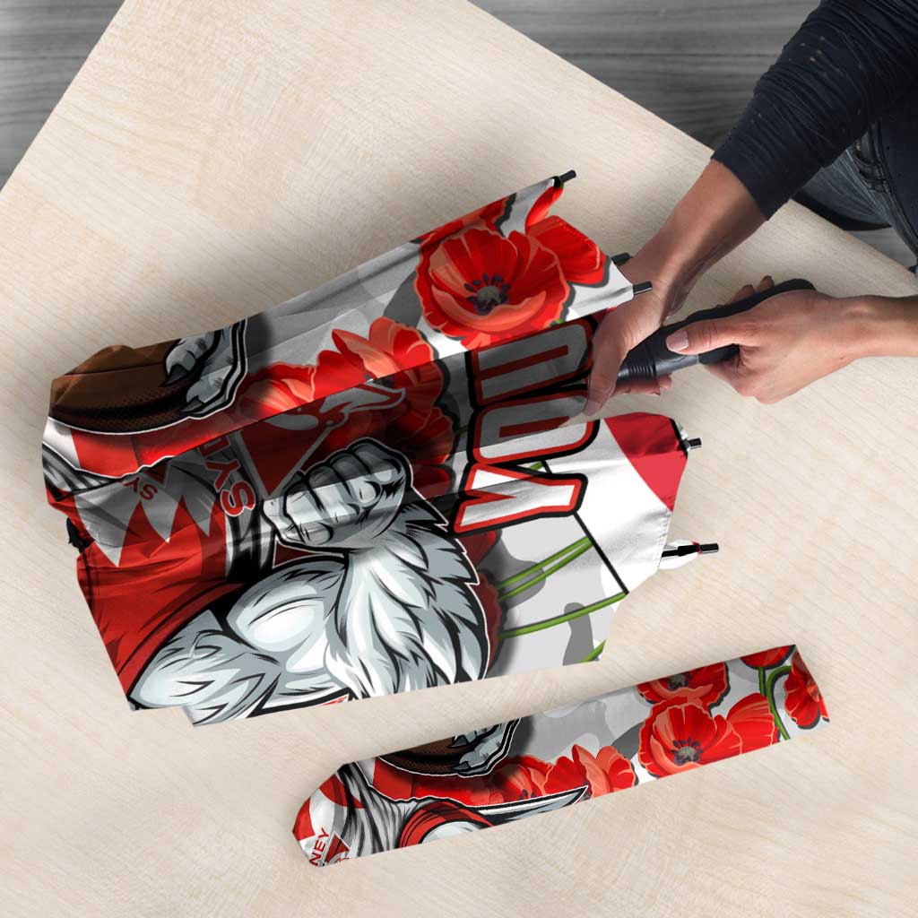 Personalised Sydney Swans ANZAC Umbrella Military Remembrance Australian Football Mascot Camouflage