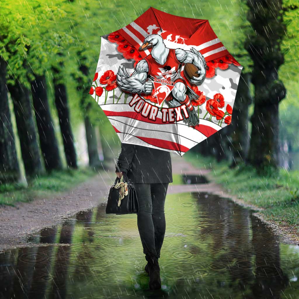 Personalised Sydney Swans ANZAC Umbrella Military Remembrance Australian Football Mascot Camouflage
