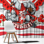 Personalised Sydney Swans ANZAC Window Curtain Military Remembrance Australian Football Mascot Camouflage