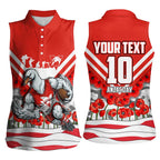Personalised Sydney Swans ANZAC Women Sleeveless Polo Shirt Military Remembrance Australian Football Mascot Camouflage