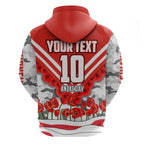 Personalised Sydney Swans ANZAC Zip Hoodie Military Remembrance Australian Football Mascot Camouflage