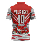 Personalised Sydney Swans ANZAC Zipper Polo Shirt Military Remembrance Australian Football Mascot Camouflage