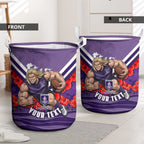 Personalised Fremantle Dockers ANZAC Laundry Basket Military Remembrance Australian Football Mascot Camouflage