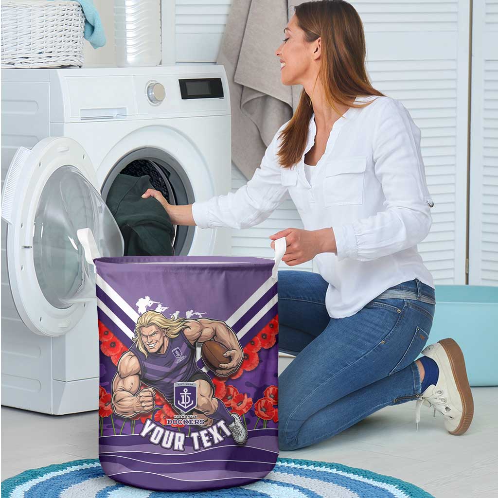 Personalised Fremantle Dockers ANZAC Laundry Basket Military Remembrance Australian Football Mascot Camouflage