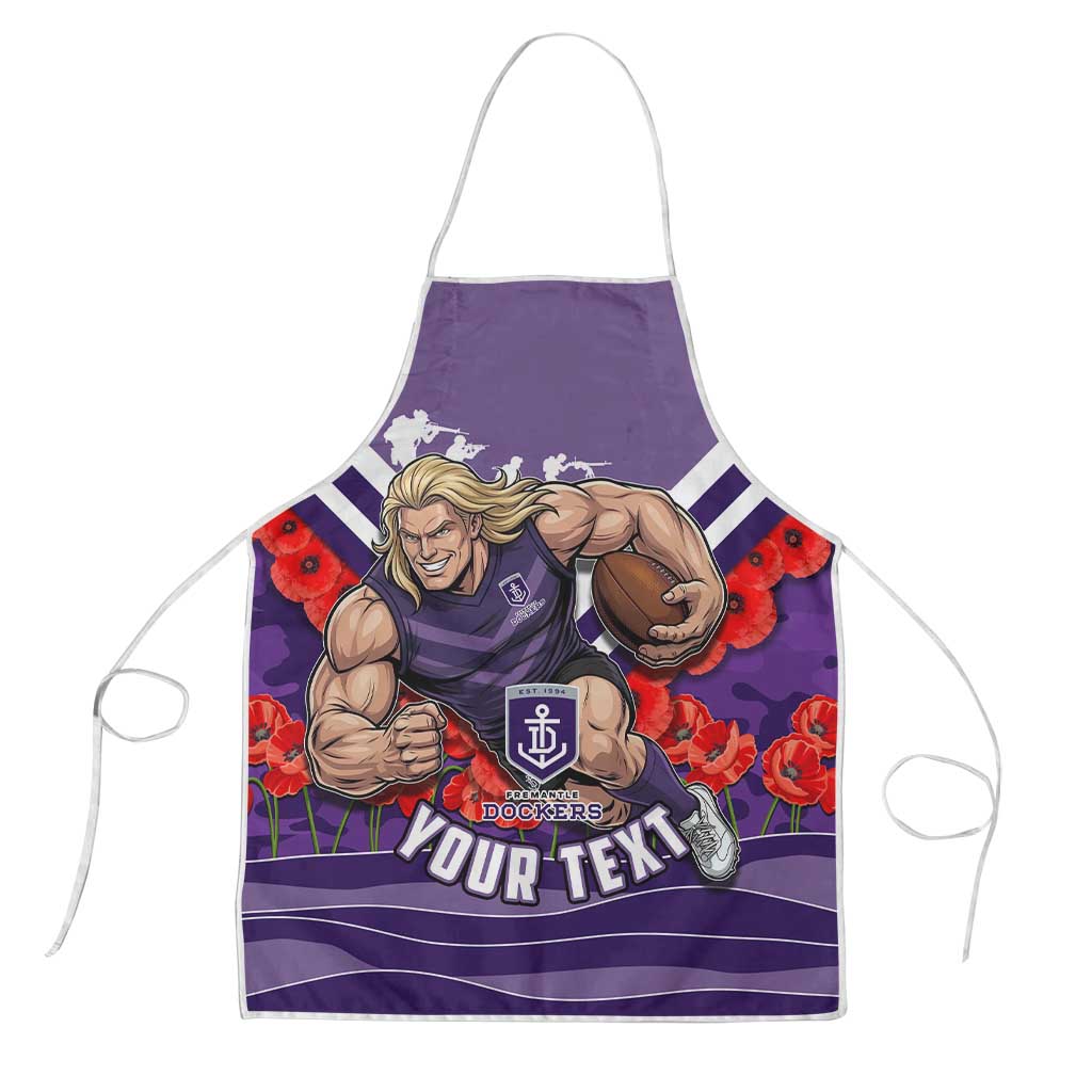 Personalised Fremantle Dockers ANZAC Apron Military Remembrance Australian Football Mascot Camouflage
