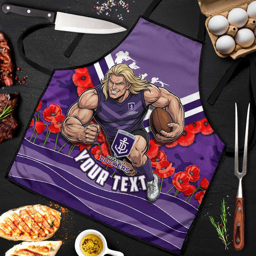 Personalised Fremantle Dockers ANZAC Apron Military Remembrance Australian Football Mascot Camouflage