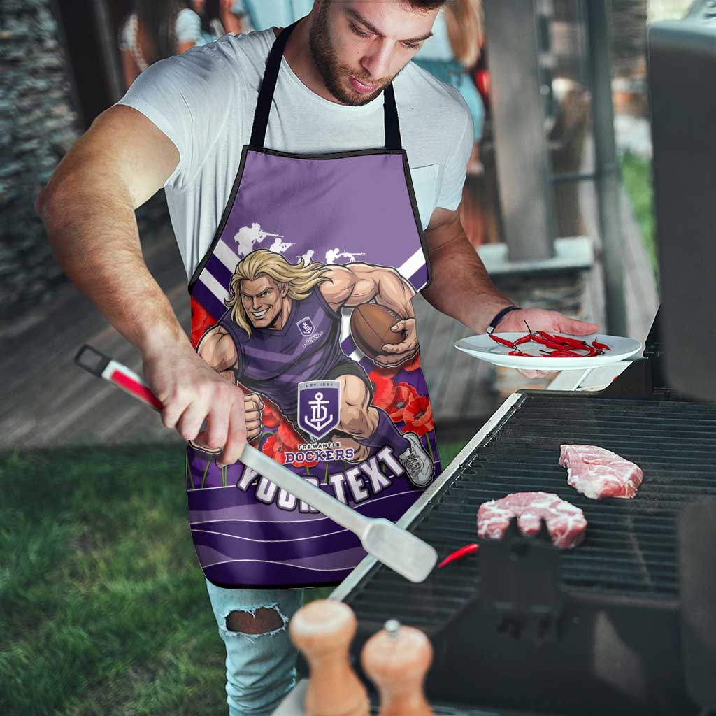 Personalised Fremantle Dockers ANZAC Apron Military Remembrance Australian Football Mascot Camouflage