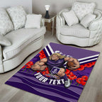 Personalised Fremantle Dockers ANZAC Area Rug Military Remembrance Australian Football Mascot Camouflage