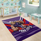 Personalised Fremantle Dockers ANZAC Area Rug Military Remembrance Australian Football Mascot Camouflage