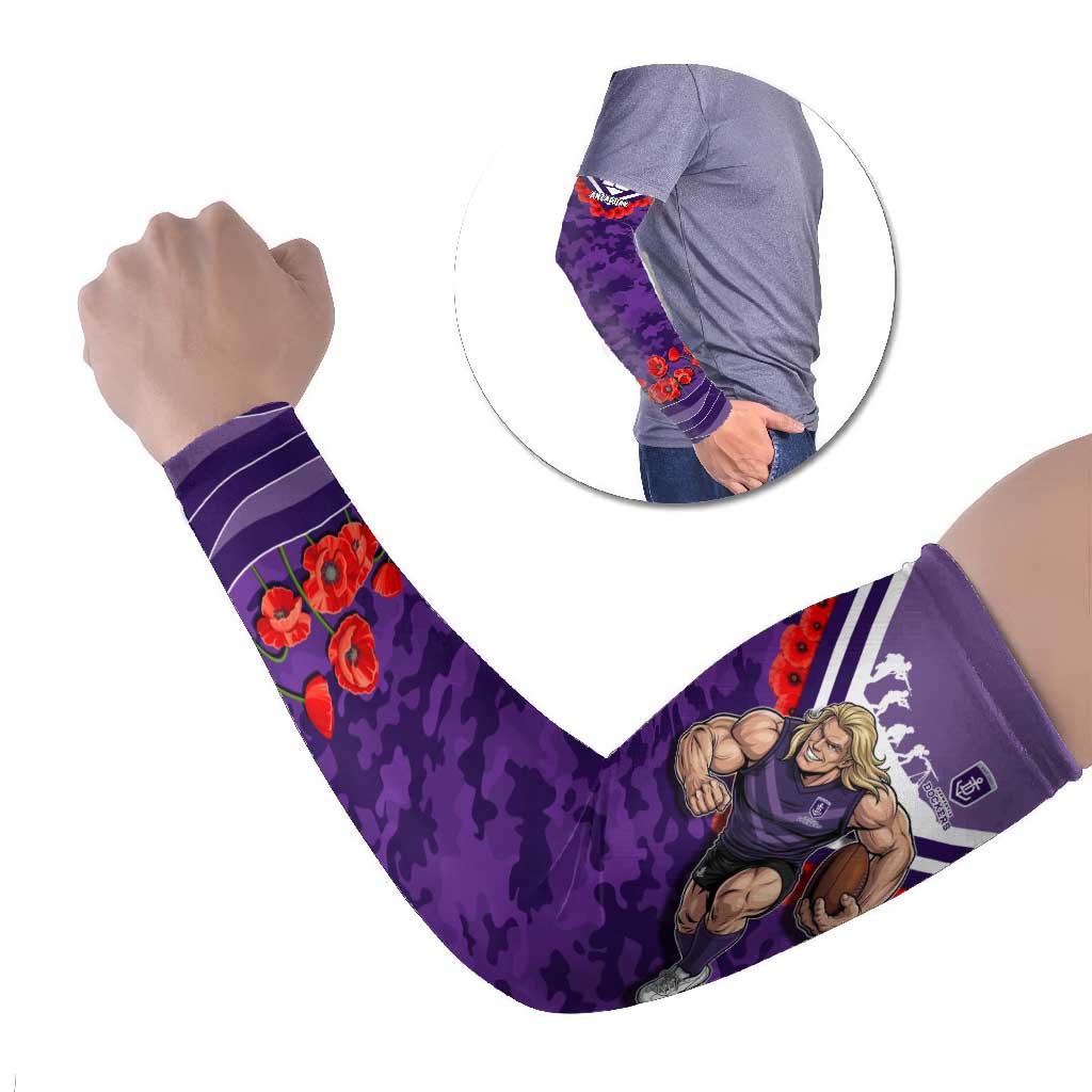 Personalised Fremantle Dockers ANZAC Arm Sleeves Military Remembrance Australian Football Mascot Camouflage