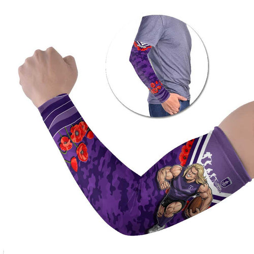 Personalised Fremantle Dockers ANZAC Arm Sleeves Military Remembrance Australian Football Mascot Camouflage