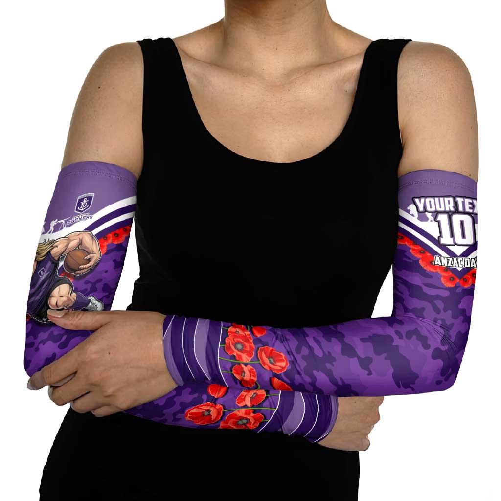 Personalised Fremantle Dockers ANZAC Arm Sleeves Military Remembrance Australian Football Mascot Camouflage
