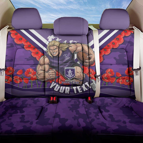 Personalised Fremantle Dockers ANZAC Back Car Seat Cover Military Remembrance Australian Football Mascot Camouflage