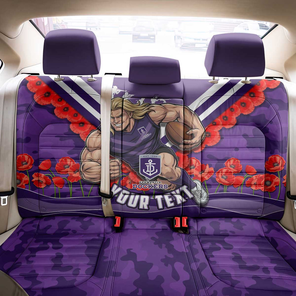 Personalised Fremantle Dockers ANZAC Back Car Seat Cover Military Remembrance Australian Football Mascot Camouflage