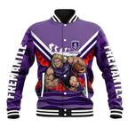 Personalised Fremantle Dockers ANZAC Baseball Jacket Military Remembrance Australian Football Mascot Camouflage