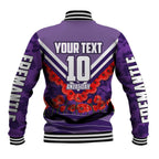 Personalised Fremantle Dockers ANZAC Baseball Jacket Military Remembrance Australian Football Mascot Camouflage