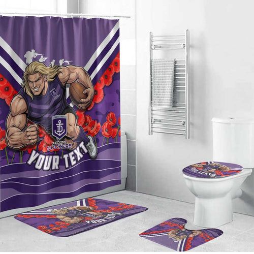 Personalised Fremantle Dockers ANZAC Bathroom Set Military Remembrance Australian Football Mascot Camouflage