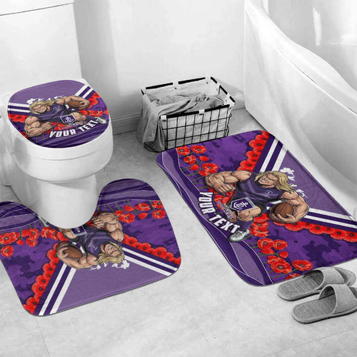 Personalised Fremantle Dockers ANZAC Bathroom Set Military Remembrance Australian Football Mascot Camouflage