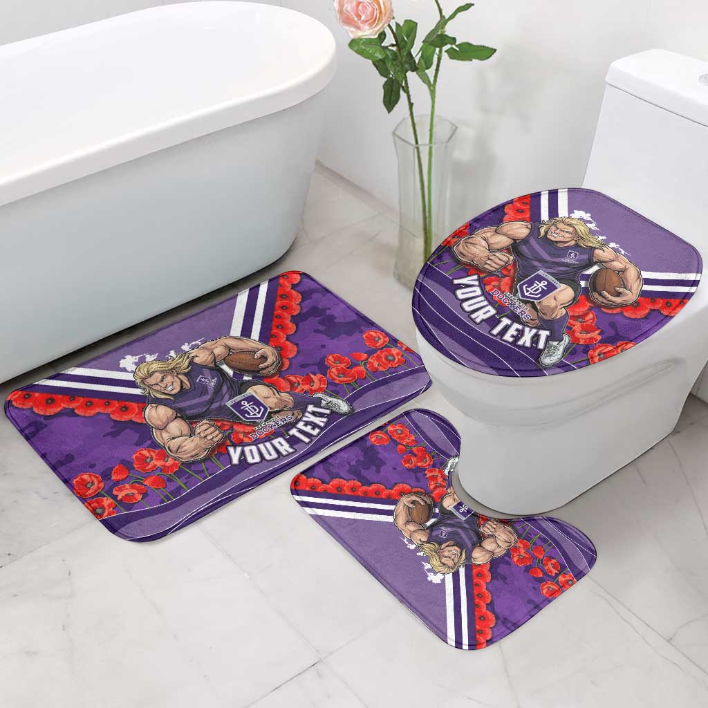 Personalised Fremantle Dockers ANZAC Bathroom Set Military Remembrance Australian Football Mascot Camouflage