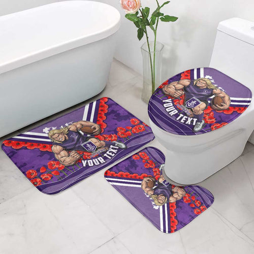 Personalised Fremantle Dockers ANZAC Bathroom Set Military Remembrance Australian Football Mascot Camouflage