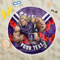 Personalised Fremantle Dockers ANZAC Beach Blanket Military Remembrance Australian Football Mascot Camouflage