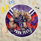Personalised Fremantle Dockers ANZAC Beach Blanket Military Remembrance Australian Football Mascot Camouflage