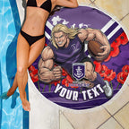 Personalised Fremantle Dockers ANZAC Beach Blanket Military Remembrance Australian Football Mascot Camouflage