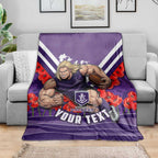 Personalised Fremantle Dockers ANZAC Blanket Military Remembrance Australian Football Mascot Camouflage