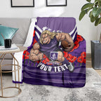 Personalised Fremantle Dockers ANZAC Blanket Military Remembrance Australian Football Mascot Camouflage