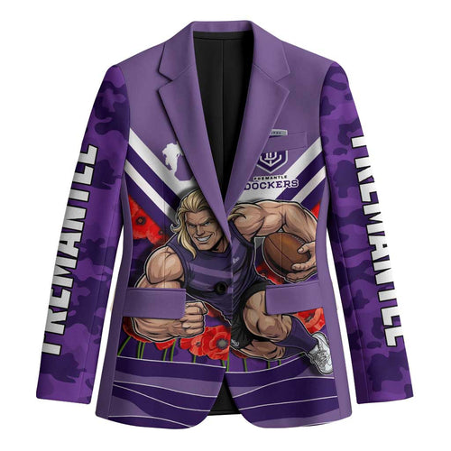 Personalised Fremantle Dockers ANZAC Blazer Military Remembrance Australian Football Mascot Camouflage
